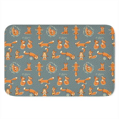 Christmas Fox Pattern Print Indoor Door Mat