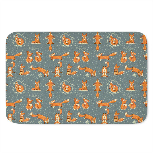 Christmas Fox Pattern Print Indoor Door Mat