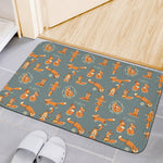 Christmas Fox Pattern Print Indoor Door Mat