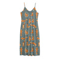 Christmas Fox Pattern Print Jersey Midi Cami Dress