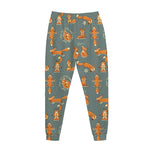 Christmas Fox Pattern Print Jogger Pants