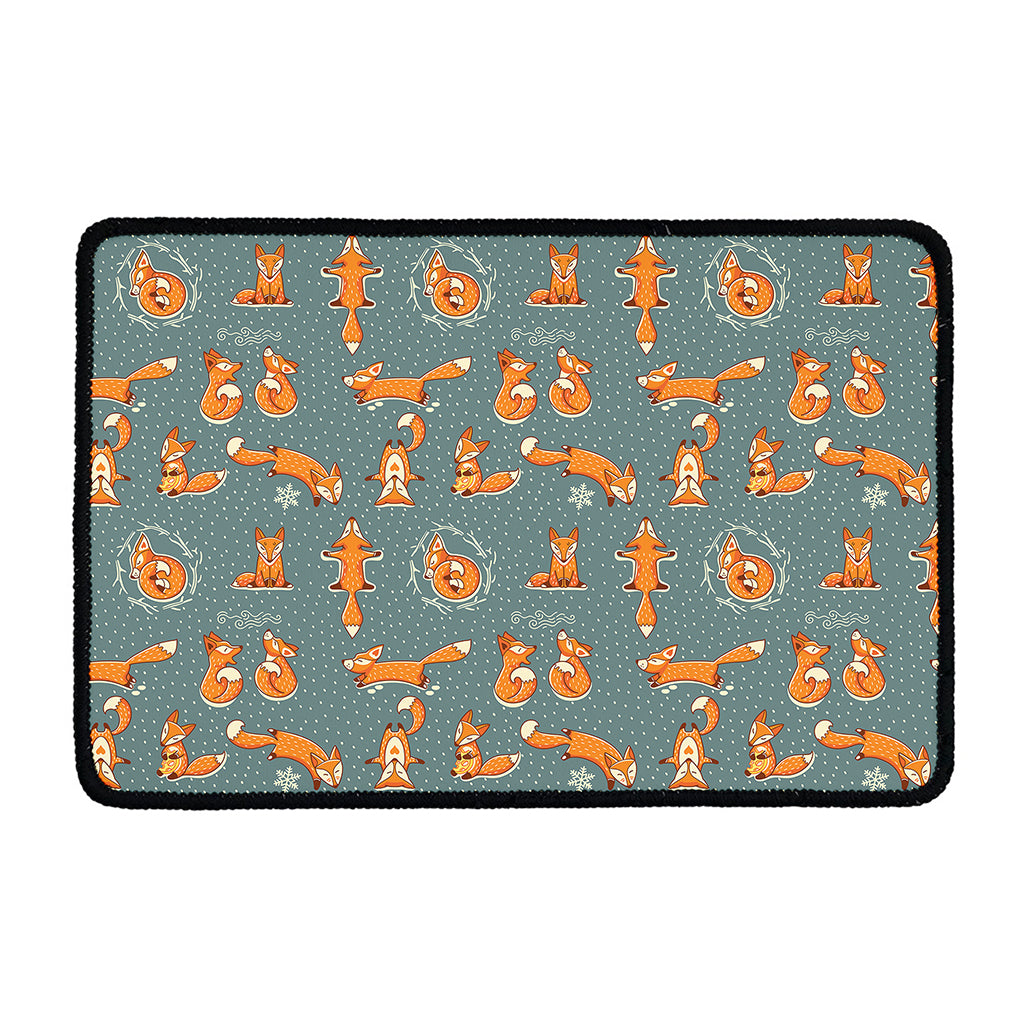 Christmas Fox Pattern Print Kitchen Mat