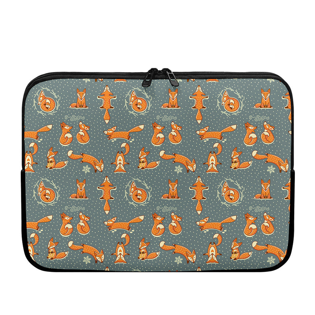 Christmas Fox Pattern Print Laptop Sleeve