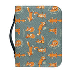 Christmas Fox Pattern Print Leather Bible Cover