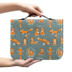 Christmas Fox Pattern Print Leather Bible Cover