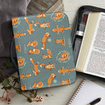 Christmas Fox Pattern Print Leather Bible Cover