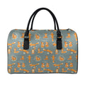 Christmas Fox Pattern Print Leather Duffel Bag