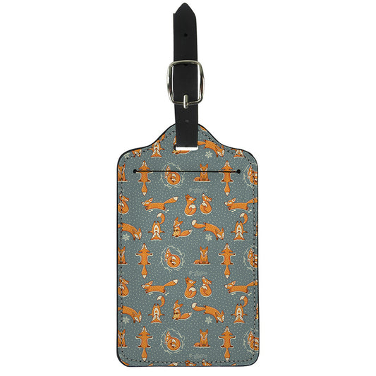 Christmas Fox Pattern Print Luggage Tag