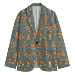 Christmas Fox Pattern Print Men's Blazer