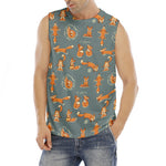Christmas Fox Pattern Print Men's Fitness Tank Top