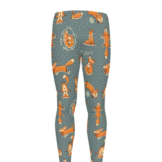 Christmas Fox Pattern Print Men's leggings