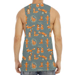 Christmas Fox Pattern Print Men's Muscle Tank Top