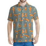 Christmas Fox Pattern Print Men's Polo Shirt