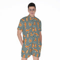 Christmas Fox Pattern Print Men's Romper