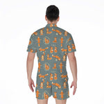 Christmas Fox Pattern Print Men's Rompers