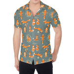 Christmas Fox Pattern Print Men's Shirt