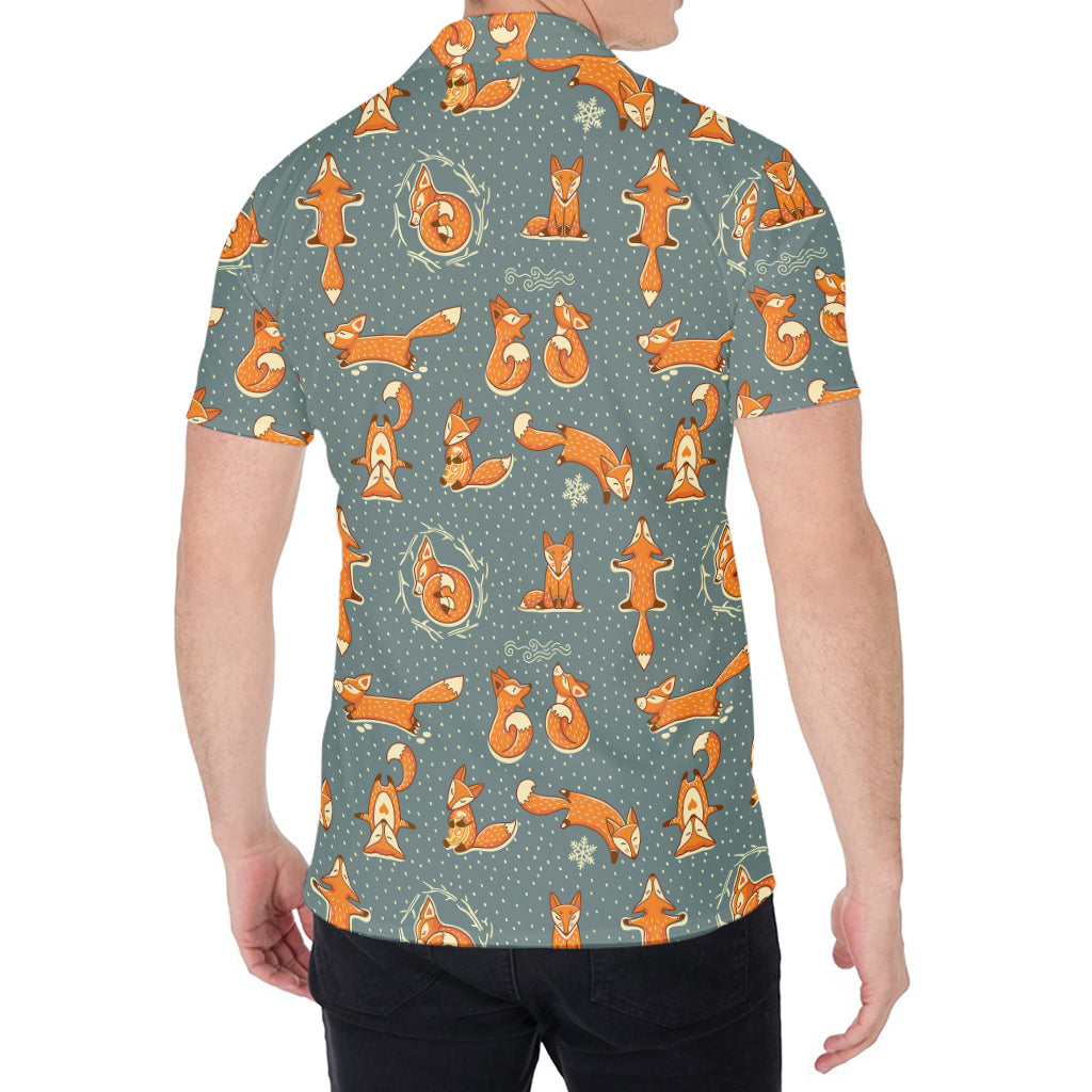 Christmas Fox Pattern Print Men's Shirt