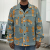 Christmas Fox Pattern Print Men's Shirt Jacket