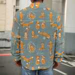 Christmas Fox Pattern Print Men's Shirt Jacket