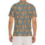 Christmas Fox Pattern Print Men's Short Sleeve Rash Guard