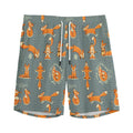Christmas Fox Pattern Print Men's Athletic Shorts