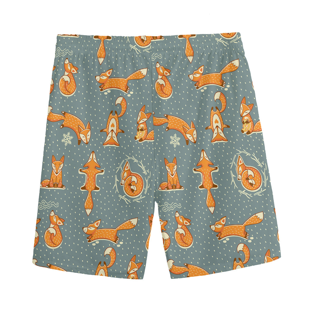 Christmas Fox Pattern Print Men's Sports Shorts