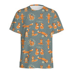 Christmas Fox Pattern Print Men's Sports T-Shirt