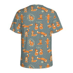 Christmas Fox Pattern Print Men's Sports T-Shirt