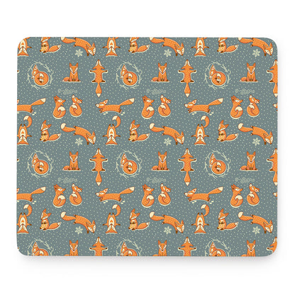 Christmas Fox Pattern Print Mouse Pad