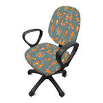 Christmas Fox Pattern Print Office Chair Cover