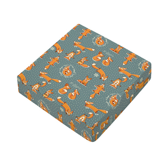 Christmas Fox Pattern Print Outdoor Seat Cushion Cover