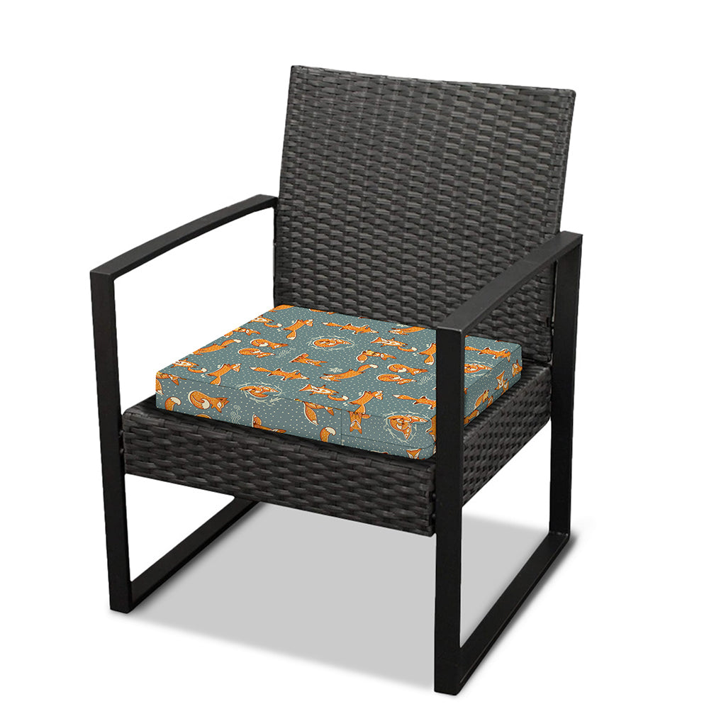 Christmas Fox Pattern Print Outdoor Seat Cushion Cover