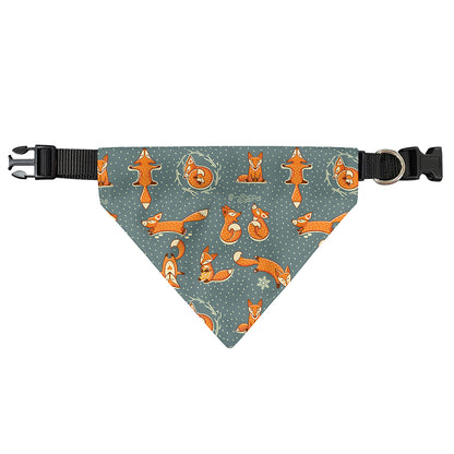 Christmas Fox Pattern Print Over The Collar Dog Bandana
