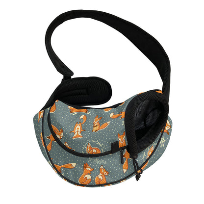 Christmas Fox Pattern Print Pet Sling Carrier