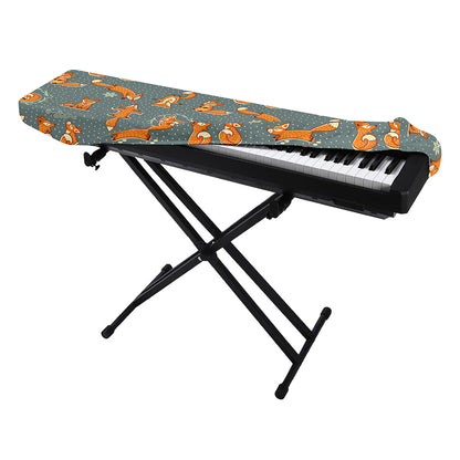 Christmas Fox Pattern Print Piano Keyboard Cover
