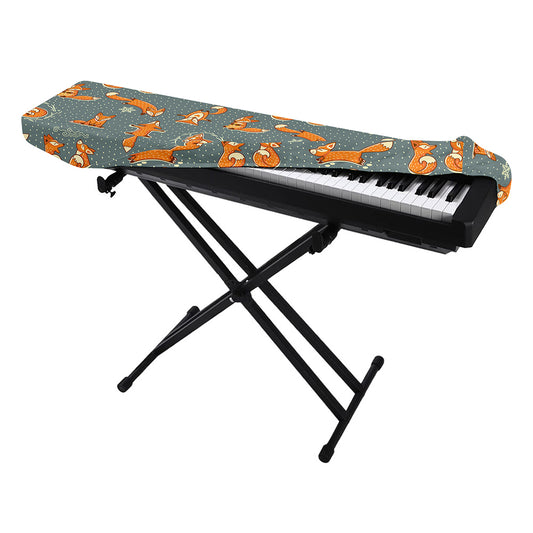 Christmas Fox Pattern Print Piano Keyboard Cover