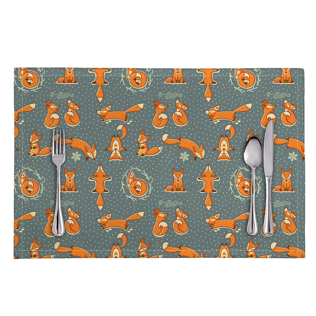 Christmas Fox Pattern Print Placemat