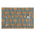 Christmas Fox Pattern Print Placemat