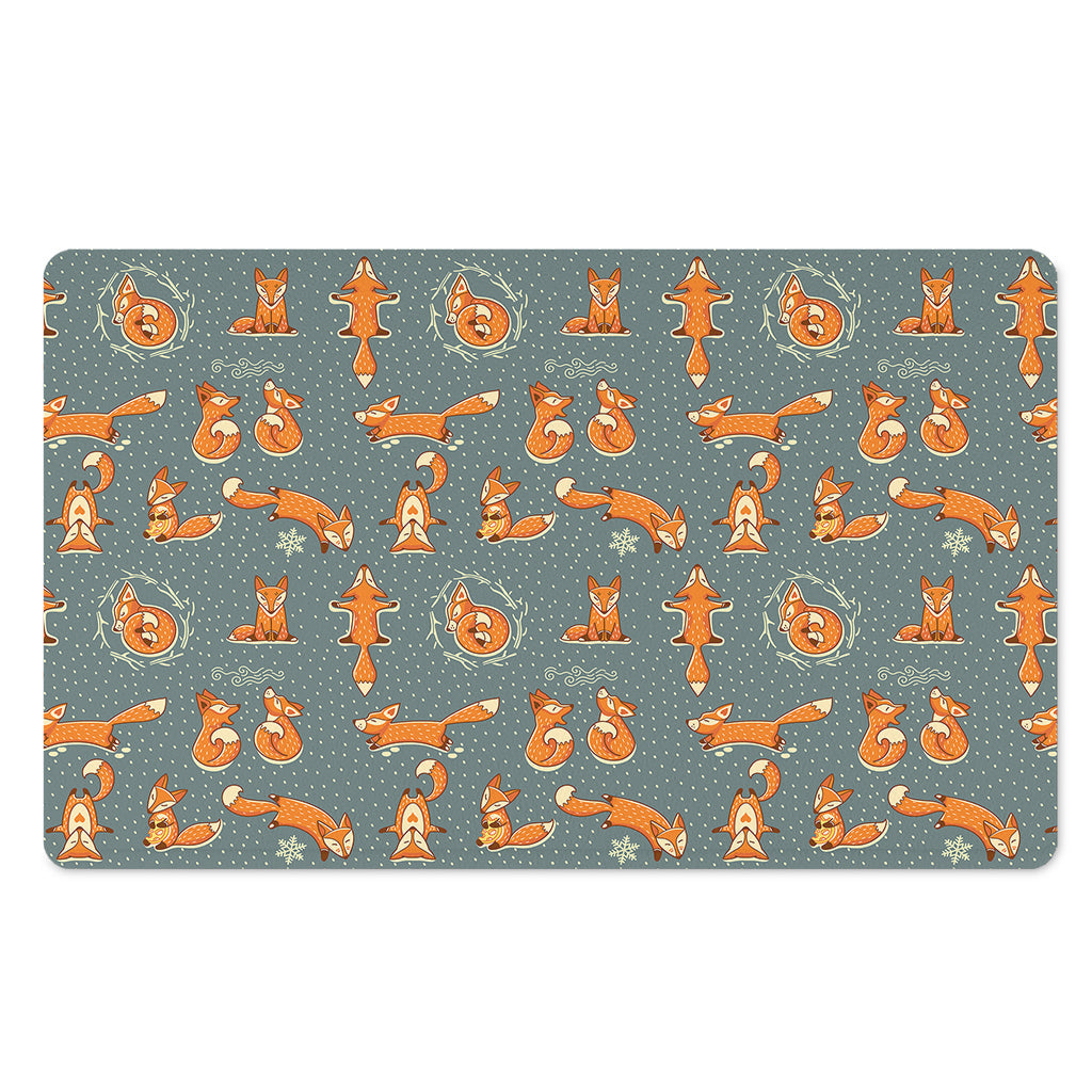 Christmas Fox Pattern Print Polyester Doormat