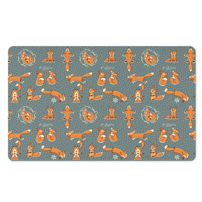Christmas Fox Pattern Print Polyester Doormat