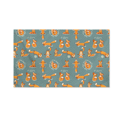 Christmas Fox Pattern Print Polyester Flag