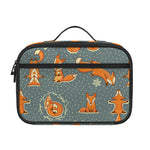 Christmas Fox Pattern Print Portable Lunch Bag