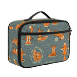 Christmas Fox Pattern Print Portable Lunch Bag