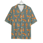 Christmas Fox Pattern Print Rayon Hawaiian Shirt