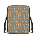 Christmas Fox Pattern Print Rectangular Crossbody Bag