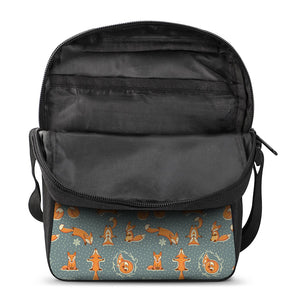 Christmas Fox Pattern Print Rectangular Crossbody Bag