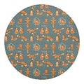 Christmas Fox Pattern Print Round Blanket