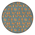 Christmas Fox Pattern Print Round Floor Mat