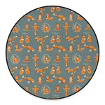 Christmas Fox Pattern Print Round Floor Mat