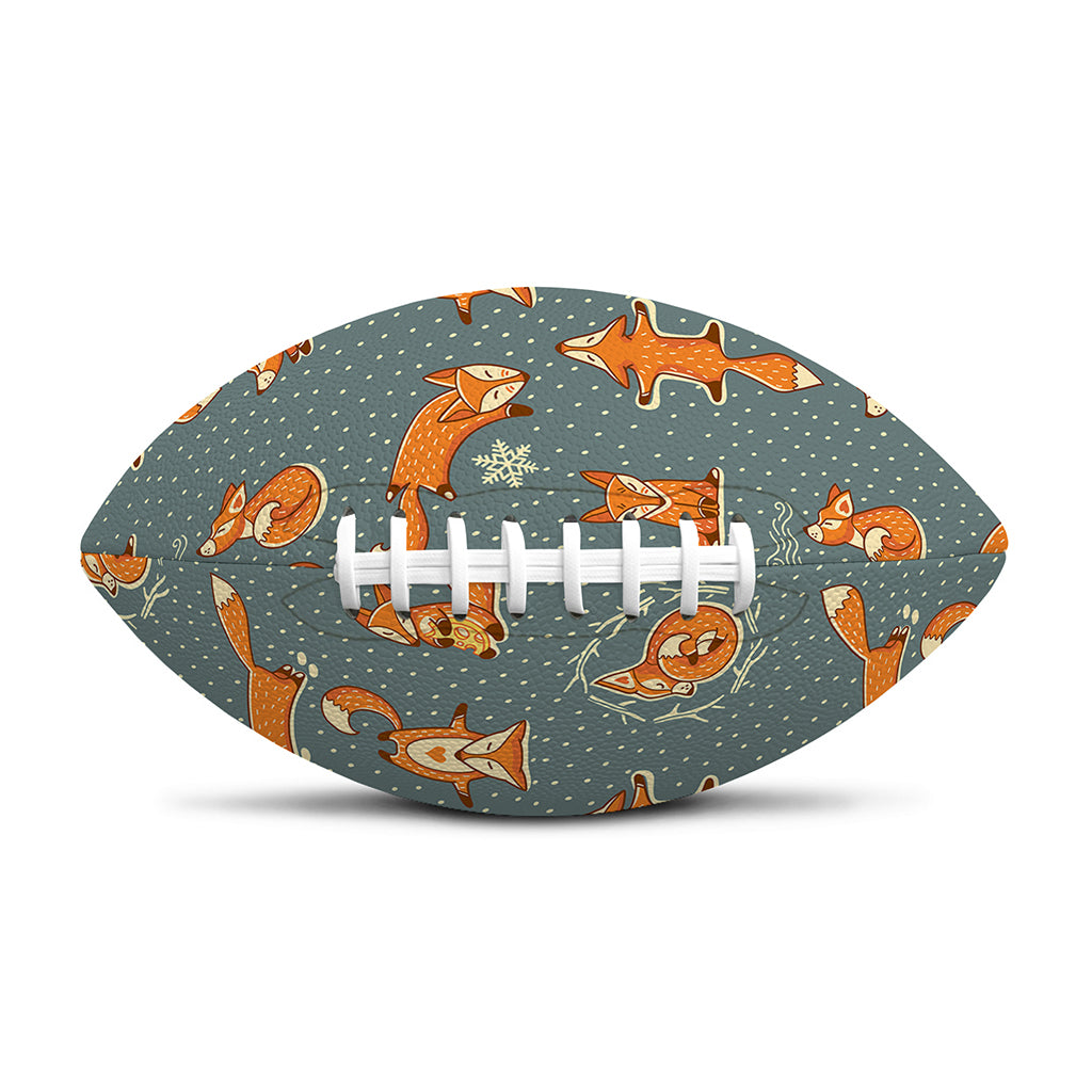 Christmas Fox Pattern Print Rugby Ball